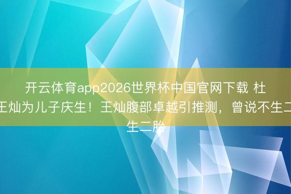 开云体育app2026世界杯中国官网下载 杜淳王灿为儿子庆生！王灿腹部卓越引推测，曾说不生二胎