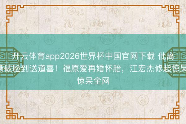 开云体育app2026世界杯中国官网下载 仳离5年撕破脸到送道喜！福原爱再婚怀胎，江宏杰修起惊呆全网