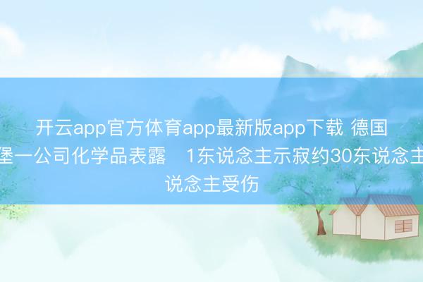 开云app官方体育app最新版app下载 德国纽伦堡一公司化学品表露　1东说念主示寂约30东说念主受伤