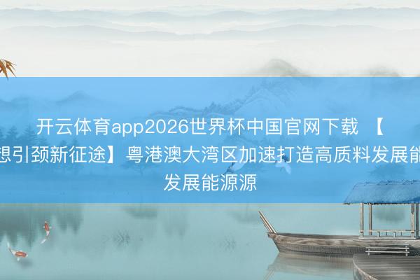 开云体育app2026世界杯中国官网下载 【新想想引颈新征途】粤港澳大湾区加速打造高质料发展能源源